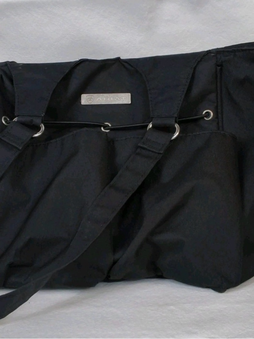Ariat Black canvas Shoulder Tote with Silver Accent